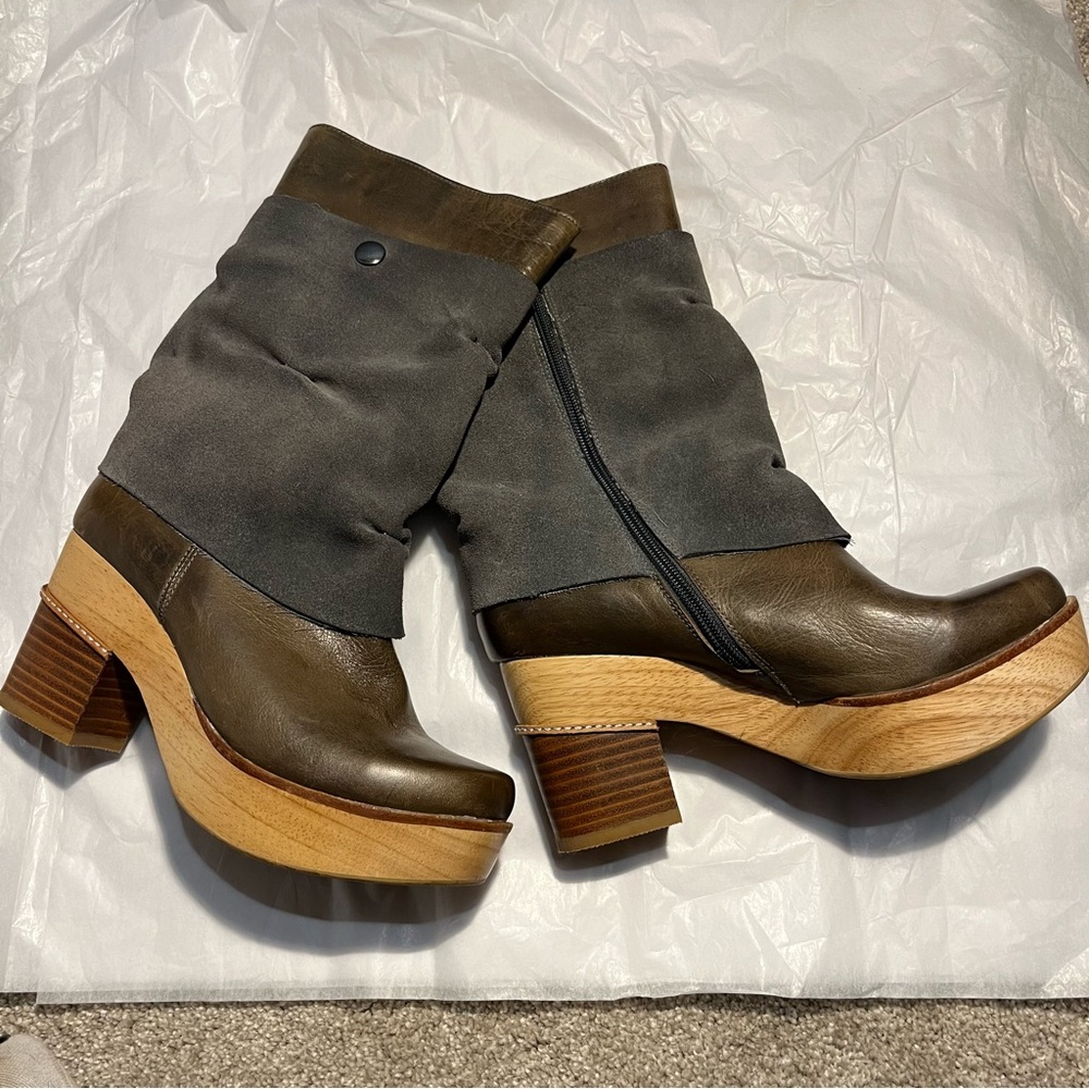 Anthropologie Antelope Heeled Leather Cuff boot 38